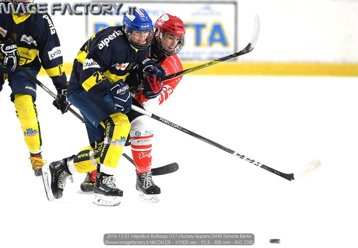 2018-12-01 Valpellice Bulldogs U17-Hockey Appiano (2-5)